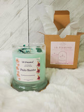 Load image into Gallery viewer, Manifestation Love • Money • Good Vibes | Palo Santo Soy Wax Candle With Green Aventurine Crystals