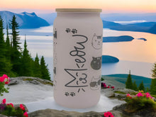 Load image into Gallery viewer, Cat Kitten Beer Can Glass | Boho Pet Coffee Glass | 16 oz