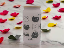 Load image into Gallery viewer, Cat Kitten Beer Can Glass | Boho Pet Coffee Glass | 16 oz