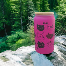 Load image into Gallery viewer, Cat Kitten Beer Can Glass | Boho Pet Coffee Glass | 16 oz