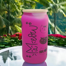 Load image into Gallery viewer, Cat Kitten Beer Can Glass | Boho Pet Coffee Glass | 16 oz