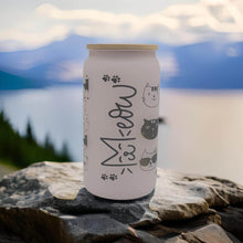 Load image into Gallery viewer, Cat Kitten Beer Can Glass | Boho Pet Coffee Glass | 16 oz