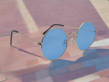 Load image into Gallery viewer, Blue Popular Fashion Medium hexagonal Unisex Luxury Sunglasses