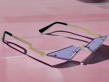 Load image into Gallery viewer, Purple Triangle Wing Edge Rimless Slim Cat-Eye Sunglasses Trendy sunglasses