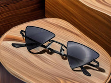 Load image into Gallery viewer, All Black Gold Retro Triangle Cat Eye Sunglasses | Cateye Sunglasses Vintage