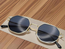 Load image into Gallery viewer, Black Popular Fashion Medium hexagonal Unisex Luxury Sunglasses