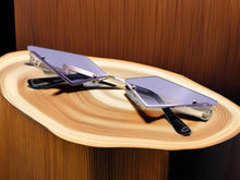 Load image into Gallery viewer, Purple Triangle Wing Edge Rimless Slim Cat-Eye Sunglasses Trendy sunglasses