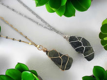 Load image into Gallery viewer, 100 % Raw Crystal Moldavite Pendant Necklace Wire Wrapped