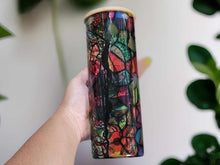Load image into Gallery viewer, Stained Stich Can Glass | Boho Colorful Coffee Glass | Stitch Stained Glass