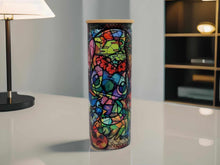 Load image into Gallery viewer, Stained Stich Can Glass | Boho Colorful Coffee Glass | Stitch Stained Glass
