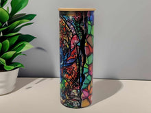 Load image into Gallery viewer, Stained Stich Can Glass | Boho Colorful Coffee Glass | Stitch Stained Glass