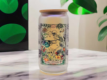 Load image into Gallery viewer, The Gardener Witchy Crow Evil Eye Beer Can Glass | Boho Coffee Glass