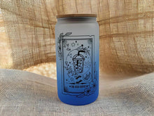 Load image into Gallery viewer, The Iced Coffee Lover Tarot Card Glass Can | 16 oz Can Glass
