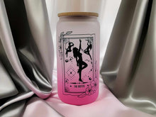 Load image into Gallery viewer, The Hottie Lover Tarot Card Glass Can | 16 oz Can Glass | Sexy Girl