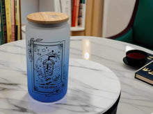 Load image into Gallery viewer, The Iced Coffee Lover Tarot Card Glass Can | 16 oz Can Glass