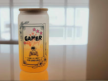 Load image into Gallery viewer, The Gamer Girl Tarot Card Glass Can | 16 oz Can Glass | Witch Gift