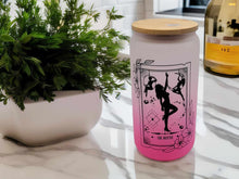 Load image into Gallery viewer, The Hottie Lover Tarot Card Glass Can | 16 oz Can Glass | Sexy Girl