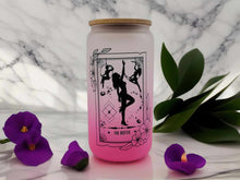 Load image into Gallery viewer, The Hottie Lover Tarot Card Glass Can | 16 oz Can Glass | Sexy Girl