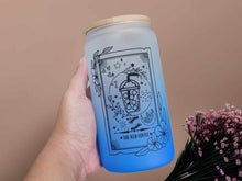 Load image into Gallery viewer, The Iced Coffee Lover Tarot Card Glass Can | 16 oz Can Glass