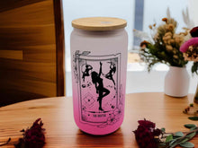 Load image into Gallery viewer, The Hottie Lover Tarot Card Glass Can | 16 oz Can Glass | Sexy Girl