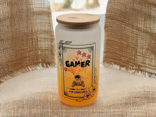 Load image into Gallery viewer, The Gamer Girl Tarot Card Glass Can | 16 oz Can Glass | Witch Gift