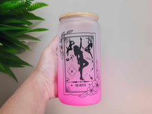 Load image into Gallery viewer, The Hottie Lover Tarot Card Glass Can | 16 oz Can Glass | Sexy Girl