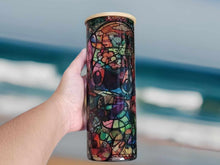 Load image into Gallery viewer, Stained Stich Can Glass | Boho Colorful Coffee Glass | Stitch Stained Glass