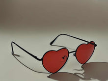 Load image into Gallery viewer, Heart Shape Heart Sunglasses Retro Vintage Boho Black Red