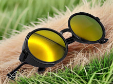 Load image into Gallery viewer, Translucent Steampunk Goggles Glasses Round Sunglasses Emo Retro