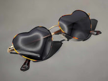 Load image into Gallery viewer, Heart Shape Heart Sunglasses Retro Vintage Boho Print Black