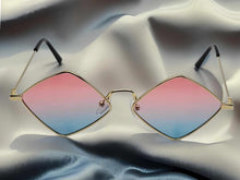 Load image into Gallery viewer, Cute Bi- Color Fashion Medium Rhombus Luxury Sunglasses Pink Blue