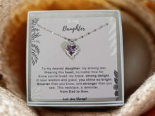 Load image into Gallery viewer, To My Daughter (From Mom or Dad ) Interlocking Hearts Necklace, Mother to Daughter Gift