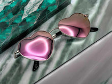 Load image into Gallery viewer, Heart Shape Heart Sunglasses Retro Vintage Boho Silver Pink
