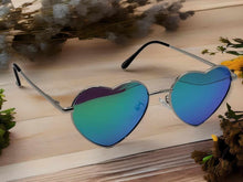 Load image into Gallery viewer, Heart Shape Heart Sunglasses Retro Vintage Boho Silver Translucent