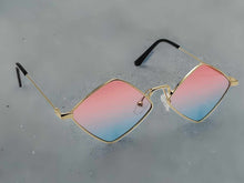 Load image into Gallery viewer, Cute Bi- Color Fashion Medium Rhombus Luxury Sunglasses Pink Blue