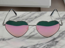 Load image into Gallery viewer, Heart Shape Heart Sunglasses Retro Vintage Boho Silver Pink