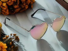 Load image into Gallery viewer, Heart Shape Heart Sunglasses Retro Vintage Boho Silver Pink