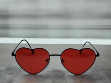 Load image into Gallery viewer, Heart Shape Heart Sunglasses Retro Vintage Boho Black Red