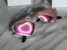 Load image into Gallery viewer, Heart Shape Heart Sunglasses Retro Vintage Boho Silver Pink