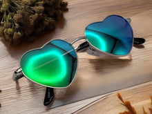 Load image into Gallery viewer, Heart Shape Heart Sunglasses Retro Vintage Boho Silver Translucent