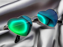 Load image into Gallery viewer, Heart Shape Heart Sunglasses Retro Vintage Boho Silver Translucent