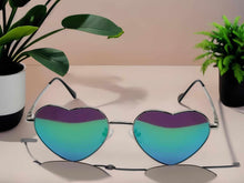 Load image into Gallery viewer, Heart Shape Heart Sunglasses Retro Vintage Boho Silver Translucent