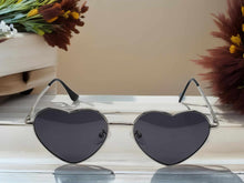 Load image into Gallery viewer, Heart Shape Heart Sunglasses Retro Vintage Boho Silver Black