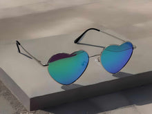 Load image into Gallery viewer, Heart Shape Heart Sunglasses Retro Vintage Boho Silver Translucent