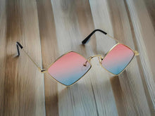 Load image into Gallery viewer, Cute Bi- Color Fashion Medium Rhombus Luxury Sunglasses Pink Blue