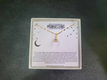 Load image into Gallery viewer, Clear Quartz Crescent Moon Necklace, Layering Statement Necklace Affirmation Necklace
