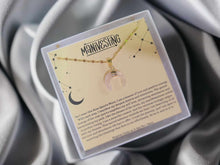 Load image into Gallery viewer, Rose Quartz Moon Necklace, Crescent Moon Necklace, Gold Gemstone Necklace