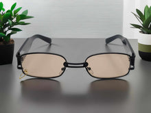 Load image into Gallery viewer, Tea Black small Rectangle Unisex Luxury Sunglasses Vintage Punk