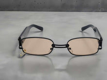 Load image into Gallery viewer, Tea Black small Rectangle Unisex Luxury Sunglasses Vintage Punk