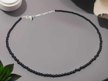Load image into Gallery viewer, Genuine Black Obisidian Choker Necklace Adjustable 4mm